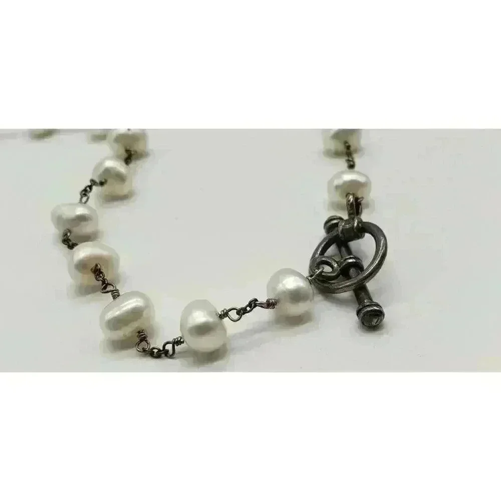 Vintage Necklace Genuine Pearl Natural White Baroque Bride Wedding Freshwater